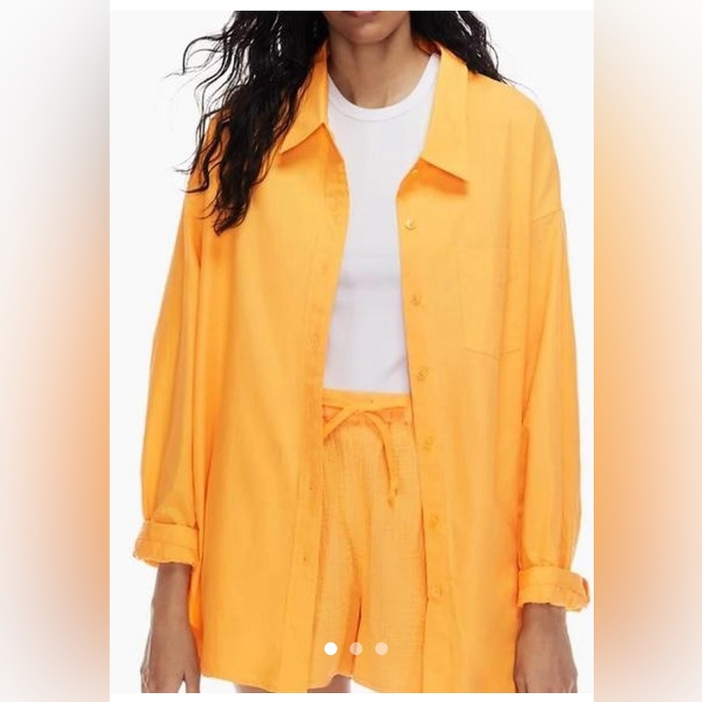 Aritzia Wilfred Boyfriend Button Up Shirt Size Small